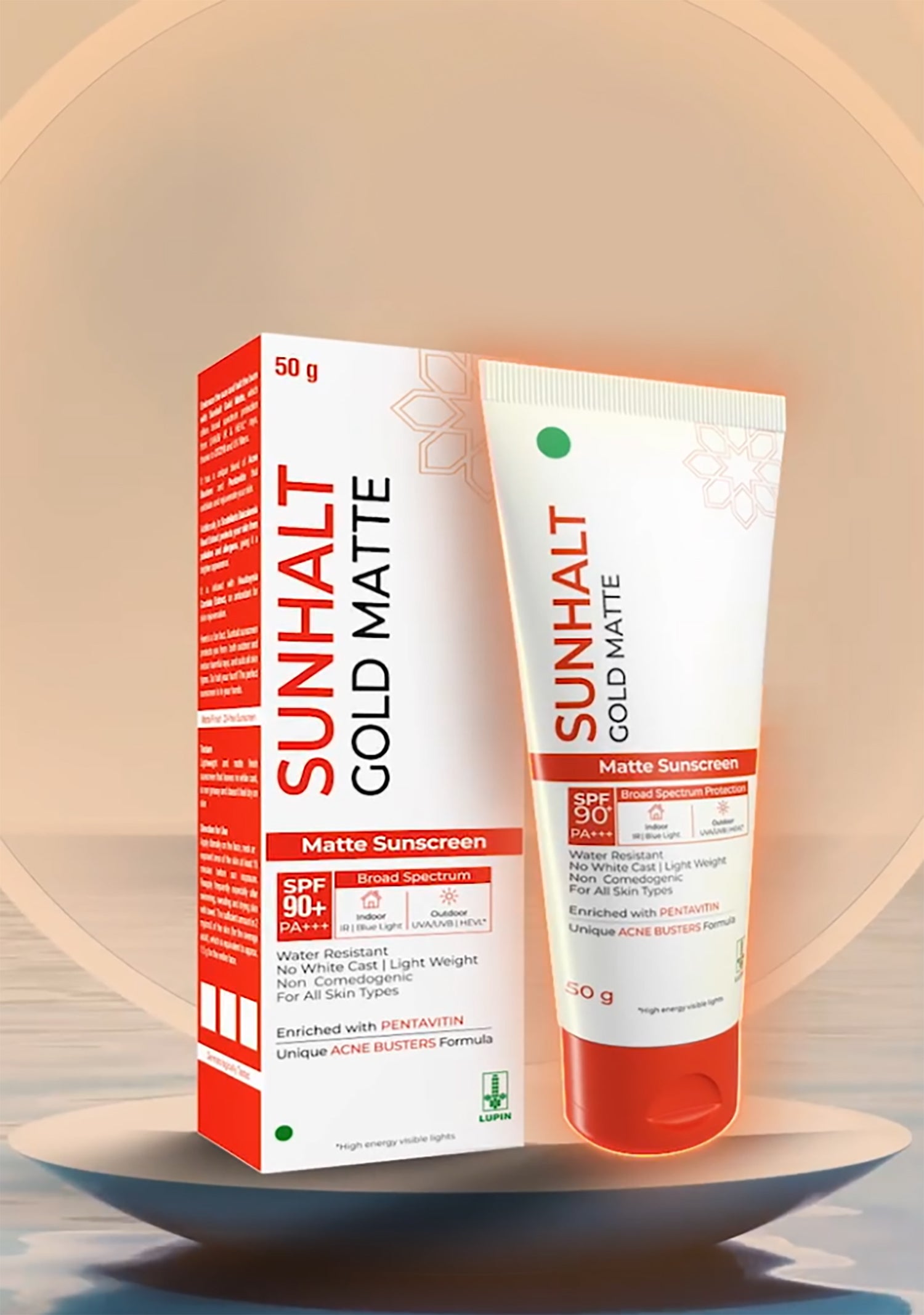 Sunhalt Gold Matte Sunscreen SPF 90 PA+++